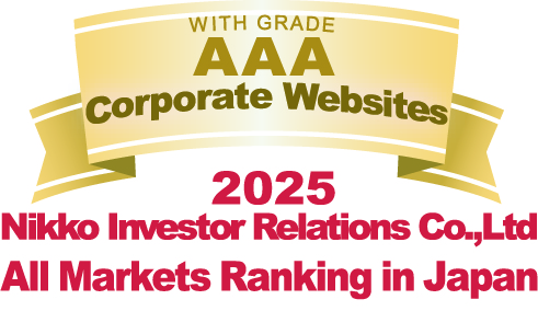WITH GRADE AAA Corporate Websites 2025 Nikko Investor Relations Co.,Ltd. Ranking in all listed companies in Japan