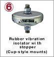 Rubber vibration isolator with stopper