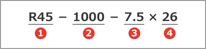 R45[1]-1000[2]-7.5[3]×26[4]