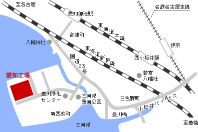 SWCC株式会社　愛知工場地図